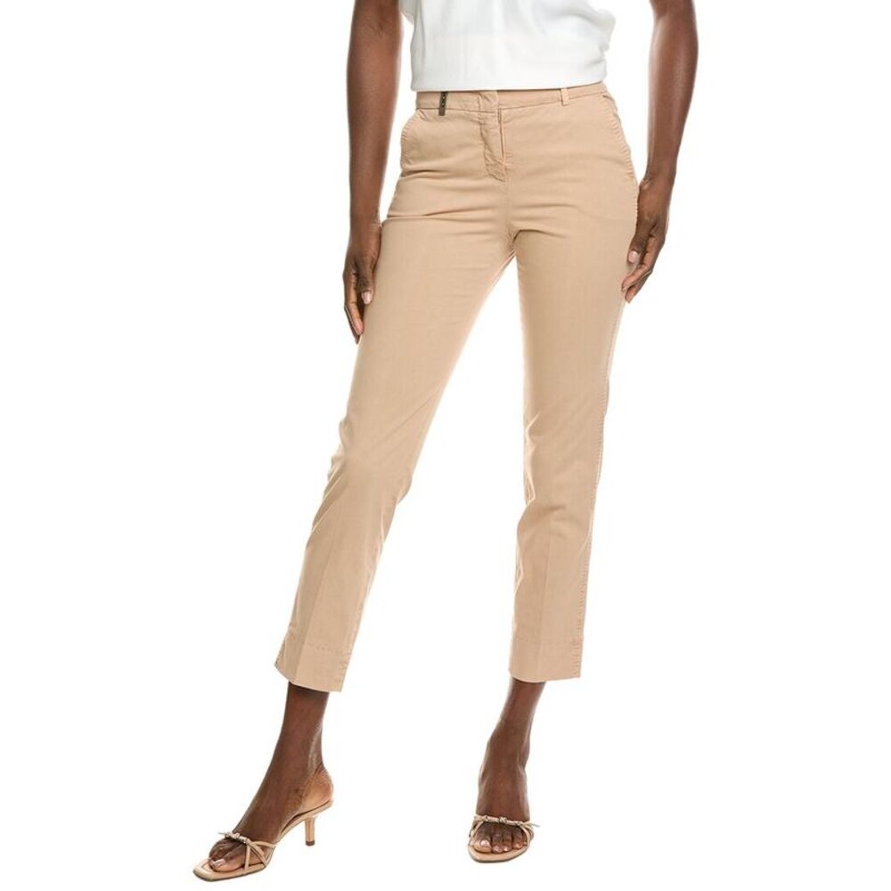 Peserico Womens  Solid Pant, Brown